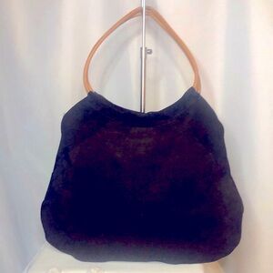 GAP vintage dark brown genuine cow suede leather hobo style handbag.
